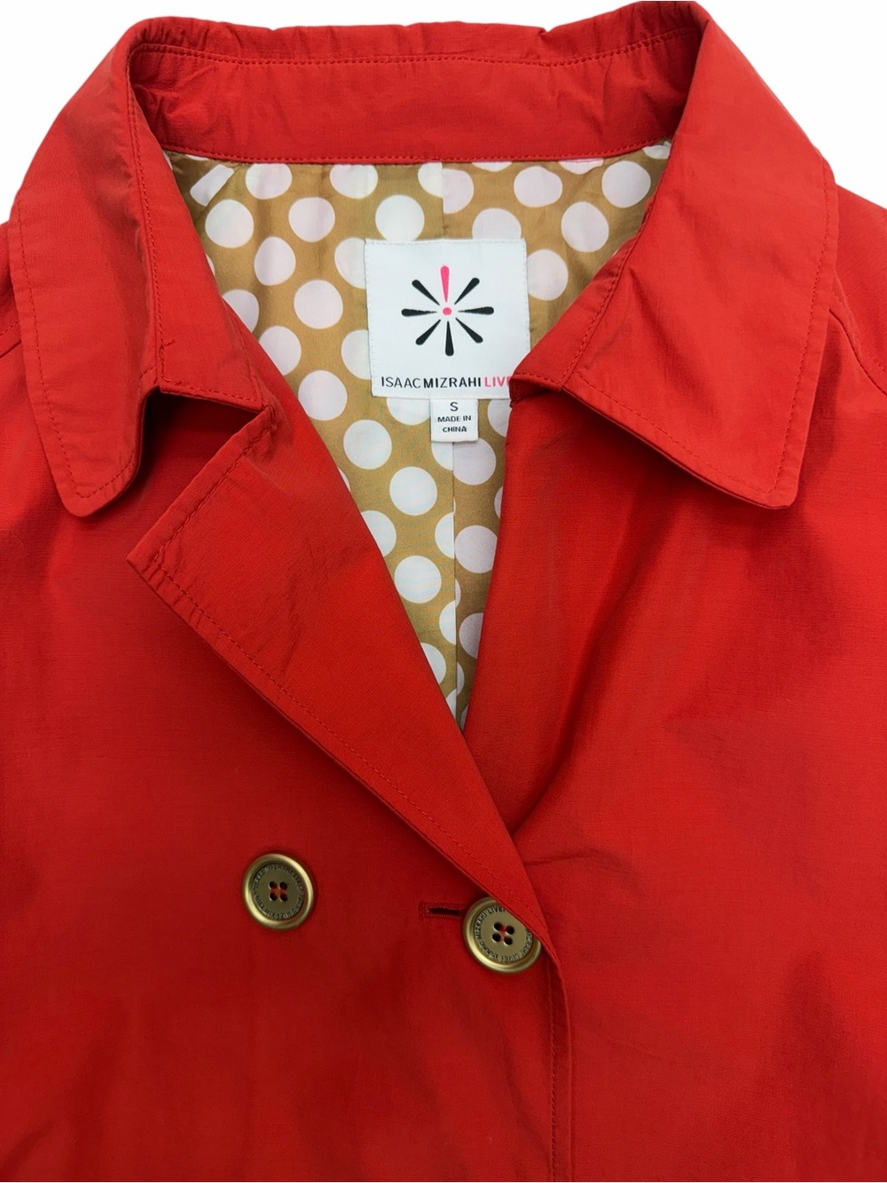 ISAAC MIZRAHI LIVE Women’s Small Red Trench Coat - Picture 3 of 5